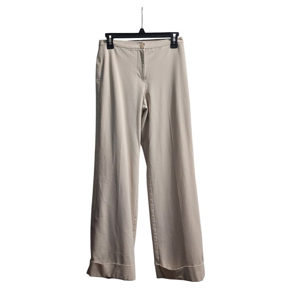 The Limited Stretch Wide Leg Crepe Pants Women's Size 4 Beige Business Casual